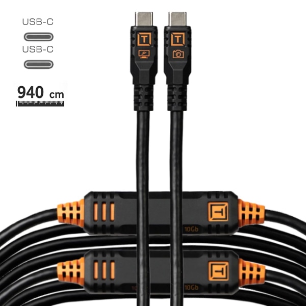 【-6/14キャンペーン】TETHER TOOLS(テザーツールズ) テザープロ オプティマ 10G USB-C ケーブル(9.4m) ブラック CUC31G2-BLK