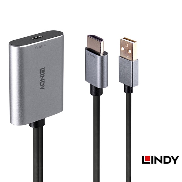 LINDY(リンディー) HDMI 2.0 to USB Type-C アクティブ変換アダプタ 43347