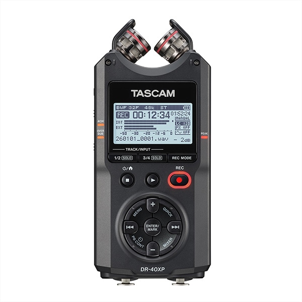 TASCAM(タスカム) 4chポータブルレコーダ(可動式マイク・XLR/TRS入力搭載32ビットフロート録音対応) DR-40XP