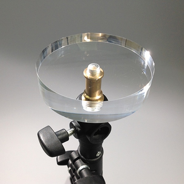 STUDIOSHOP(スタジオショップ) アクリルクリア円柱 85mm径x20mm高 (3/8インチネジ穴加工済み)