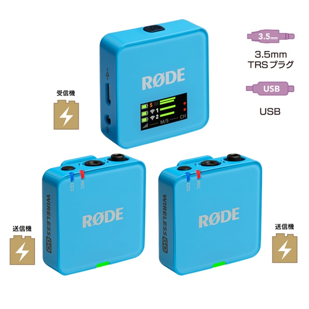 【保護シート付き】RODE(ロード) ワイヤレスゴー（第三世代） ブルー / 32bit float対応ワイヤレスマイク / WIGOGEN3BLU