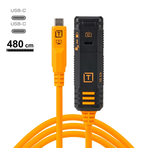 【予約受付中/-6/14キャンペーン】TETHER TOOLS(テザーツールズ) テザープロ オプティマ 10G USB-C ロッキング エクステンション ケーブル（4.8m）オレンジ TBP3G2-ORG